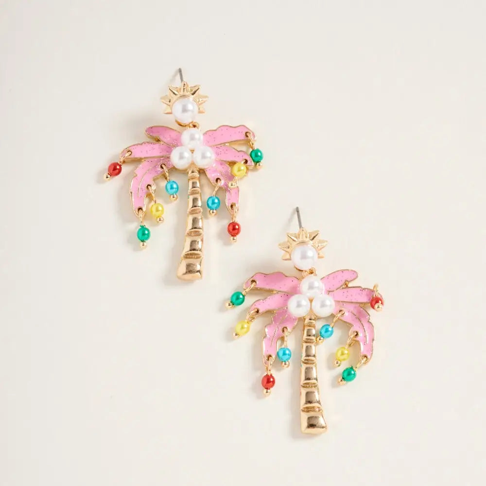 Christmas Palm Tree Ornament Earrings