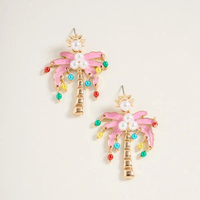 Christmas Palm Tree Ornament Earrings