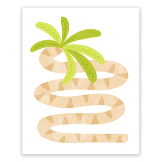 Squiggle Palm Tree Art Print