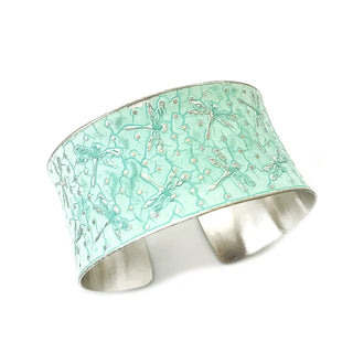 Coastal Silver Patina Cuff Bracelets