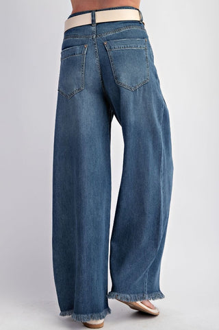 Wide Leg Soft Wash High Waist Pant by Easel