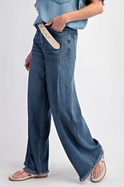 Wide Leg Soft Wash High Waist Pant by Easel