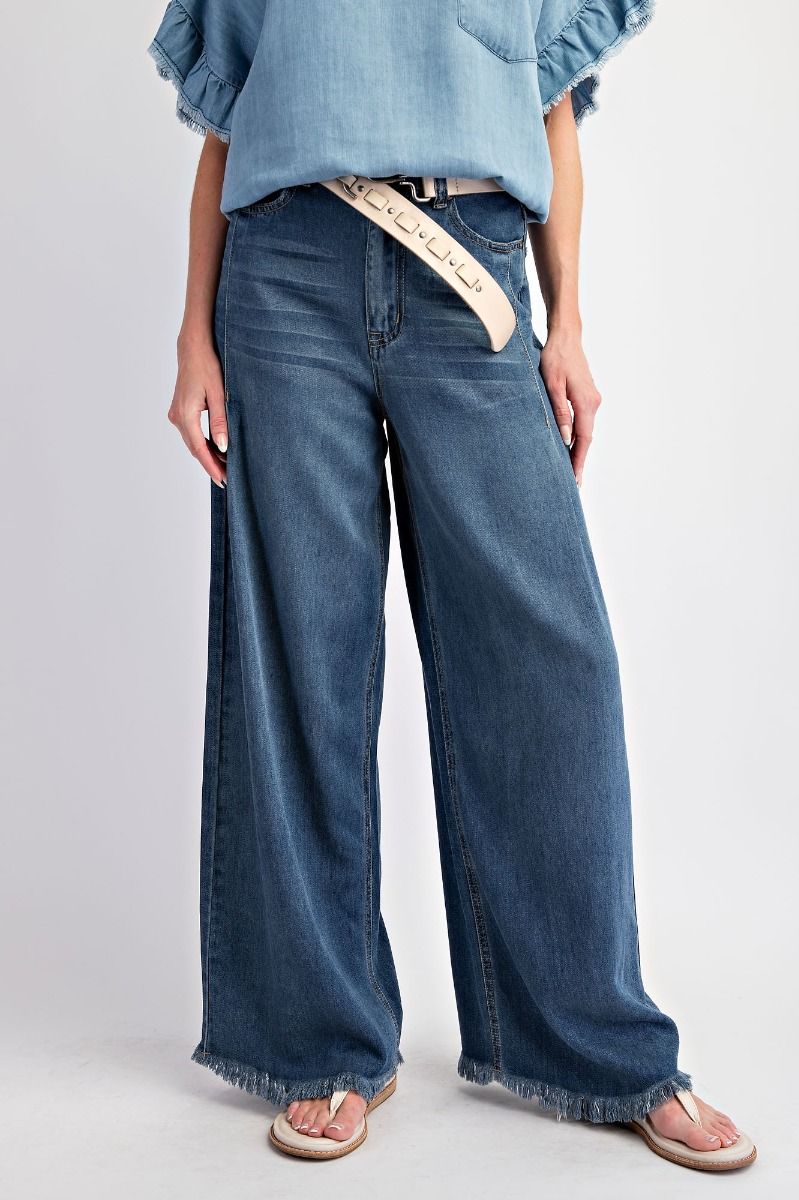 Wide Leg Soft Wash High Waist Pant by Easel