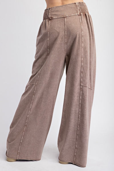 Mineral Wash Smocked Waist Pants by Easel