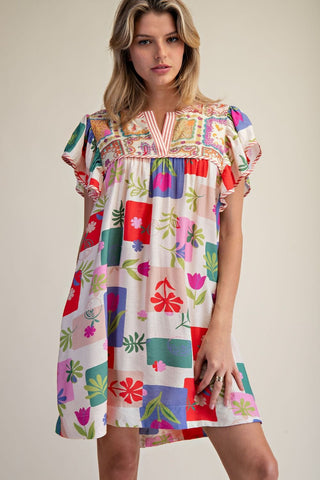 Peach Blossom Mini Dress