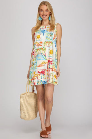 Somewhere On A Beach Mini Dress