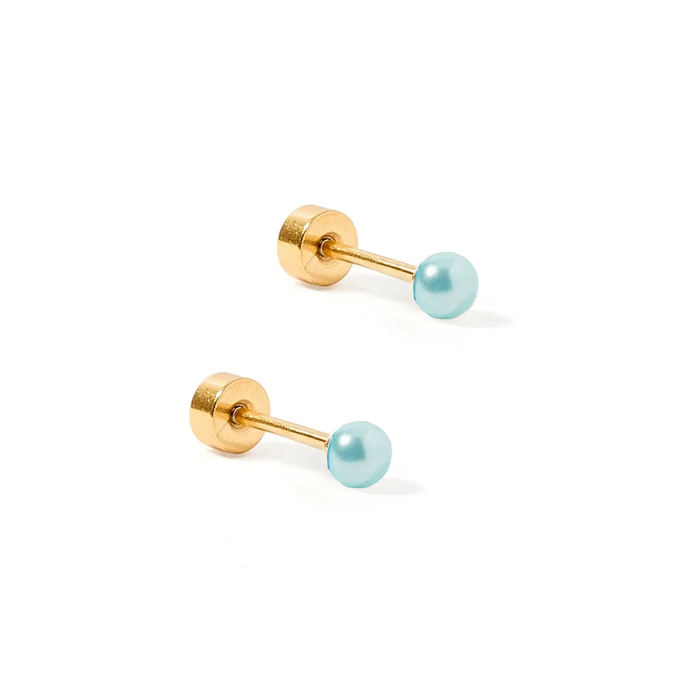 Peyton Pearl Blue Screwback Stud Earrings