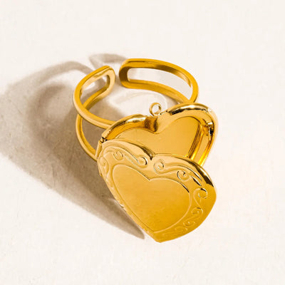 Adjustable Locket Heart Ring