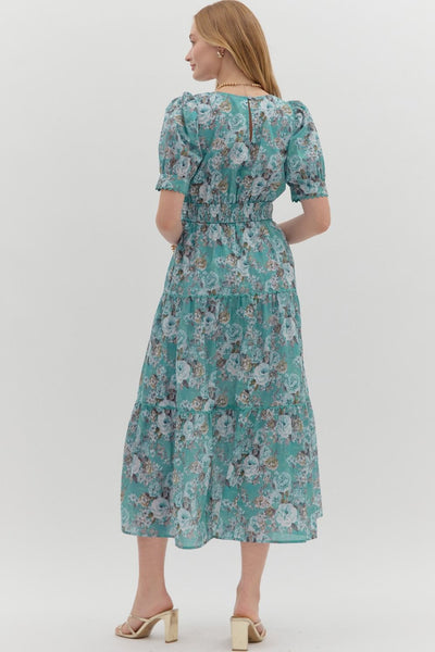 Floral Scallop Trim Dress