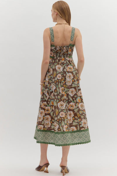 Entro Watercolor Midi Dress