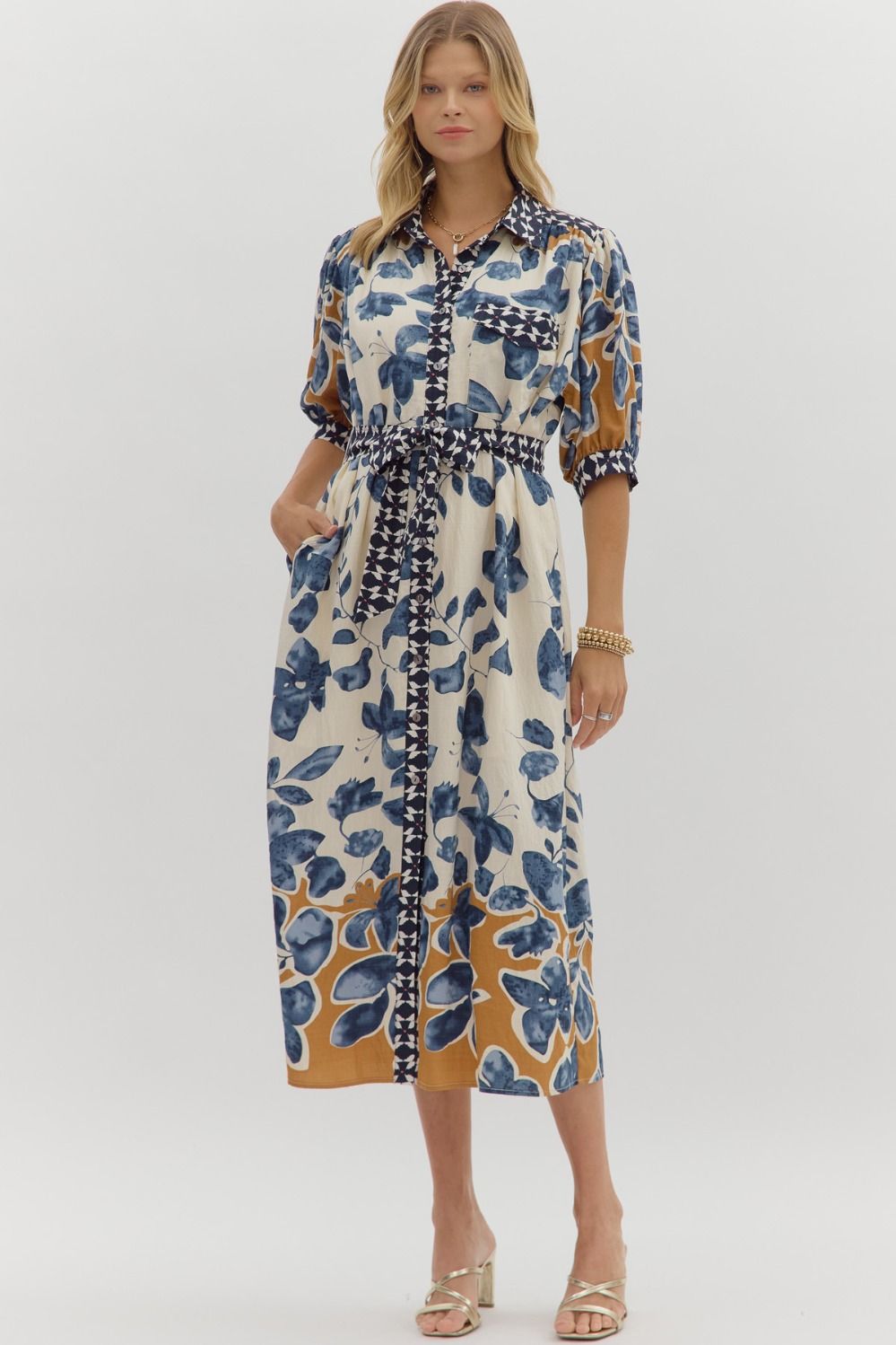 Entro Botanical Midi Dress