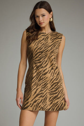 Zebra Sleeveless Mini Dress