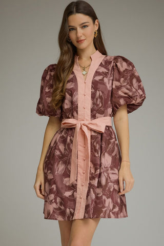Chloe Puff Sleeve Mini Dress