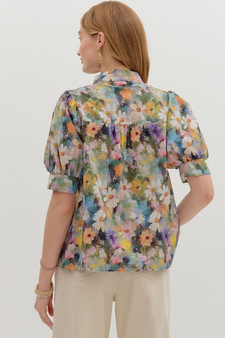 Entro Watercolor Painting Blouse