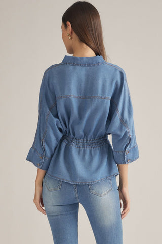 Drawstring Waist Tencel Top