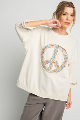 Mineral Wash Terry Peace Pullover -Best Seller!
