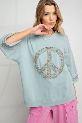 Mineral Wash Terry Peace Pullover -Best Seller!
