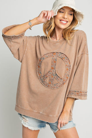 Mineral Wash Terry Peace Pullover -Best Seller!