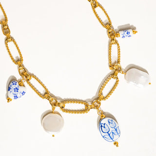 Riela Ceramic Floral Charm Necklace