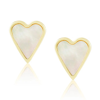 Sahira Aubrey MOP Heart Studs - Tarnish Resistant