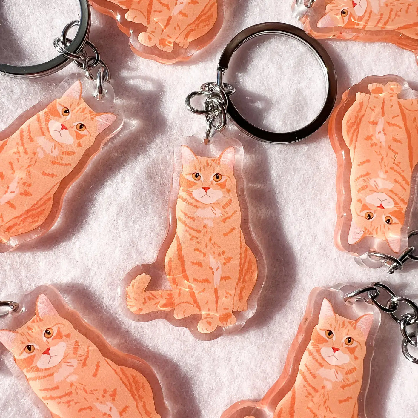 Orange Tabby Cat Keychain