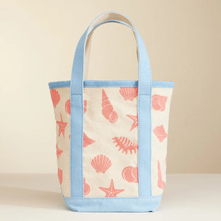 Seashell Print Canvas Tote Bag