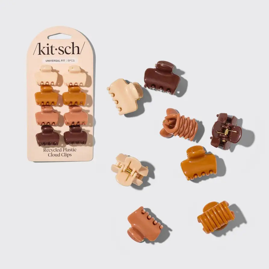 KITSCH Recycled Plastic Mini Cloud Clips 8pc - Sedona