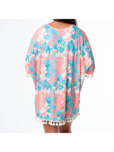 Elsie Coral Blossom Fringe Cover Up