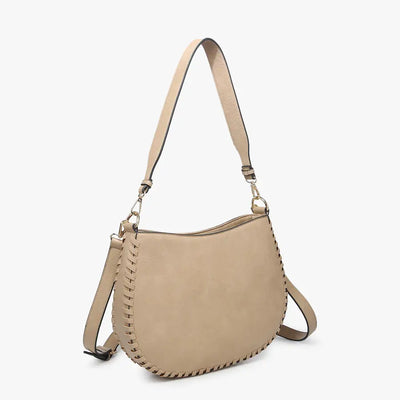 Raquel Whipstitch Trim Crossbody/Saddle Bag