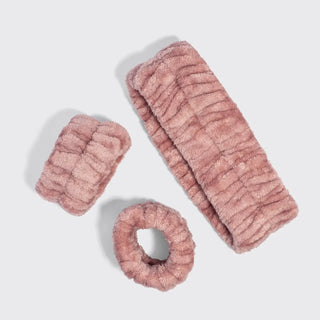 KITSCH Spa Headband and Wristlets 3pc Set - Terracotta