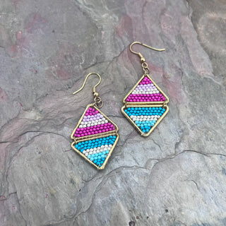 Seed Bead Layered Triangles Earrings