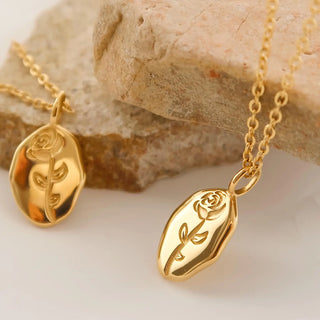 Rose Coin Gold Necklace