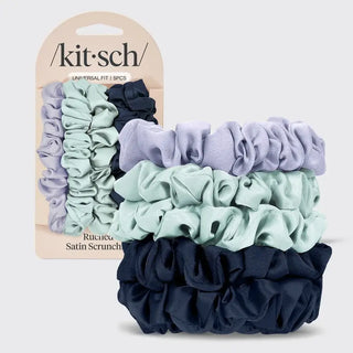 KITSCH Ruched Satin Scrunchies 5pc Set - Garden Bouquet