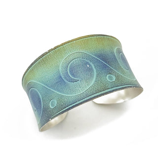 Coastal Silver Patina Cuff Bracelets