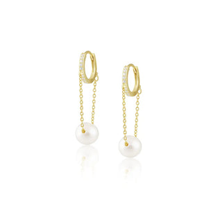 Sahira Hillary Pearl Chain Huggies