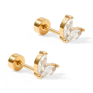 Linny Co Screwback Stud Earrings - Nova Gold