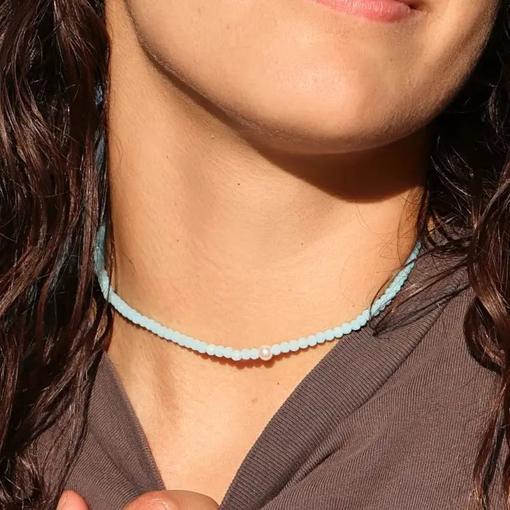 Tiny Vibes Choker - Chill Vibes Waterproof Pearl Crystal