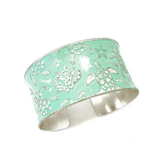 Coastal Silver Patina Cuff Bracelets
