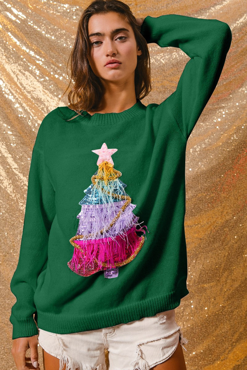 Christmas Tinsel Tree Sweater
