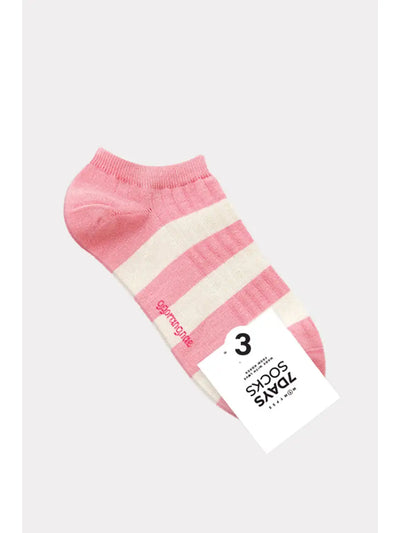 Women's Ankle Stripe Pleat Socks