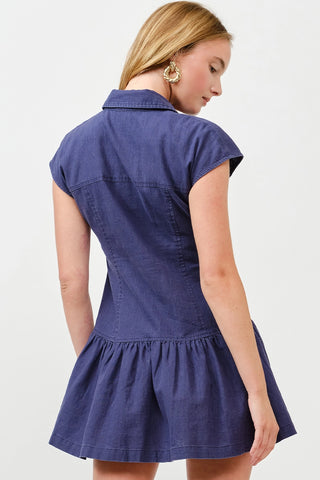 Linen Ruffle Mini Dress