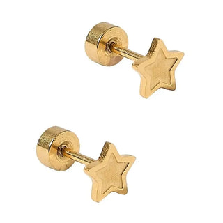 Linny Co Screwback Stud Earrings - Lennon Star Gold