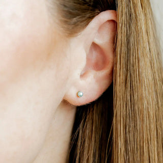Peyton Pearl Blue Screwback Stud Earrings