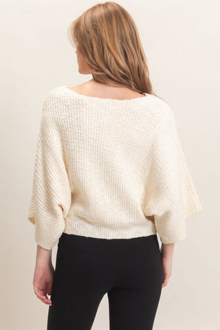Ribbed Boat Neck Sweater