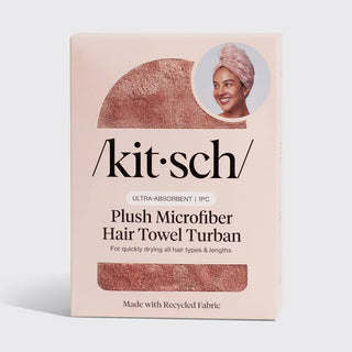 KITSCH Terracotta Plush Microfiber Hair Towel Turban