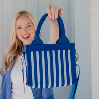 Striped Stuctured Mini Tote