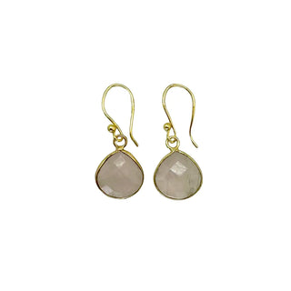 Gold Plated Earrings with Semi-Precious Stone