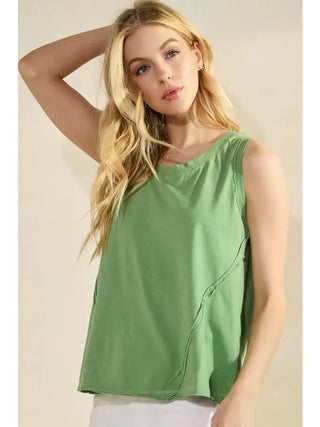 Essential Raw Edge Cotton Tank