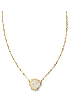 Brynne Shell Short Pendant Gold Necklace