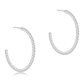 ENewton Beaded Classic 1.25" Post Hoop - 2mm Sterling Silver
